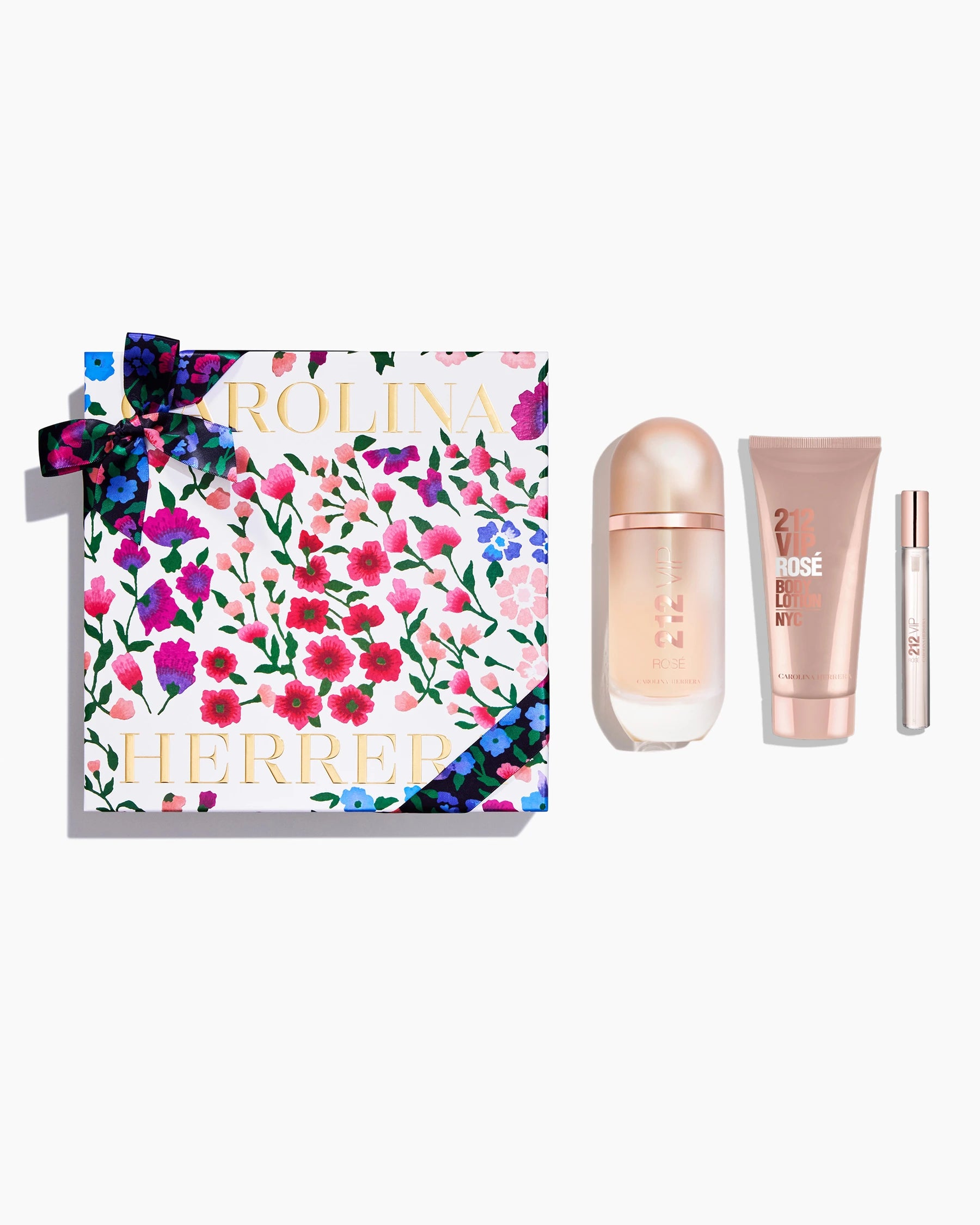 212 VIP Rosé 80ml Eau de Parfum, 100ml Loção Corporal e Megaspritzer (10ml)